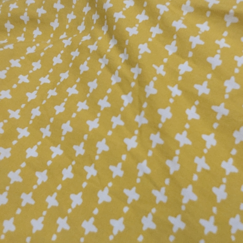 Loft Tiered Cotton Dress Sz M  Mustard Yellow Multi Print Knee Puff Sleeve 🌼(4) - Picture 12 of 16